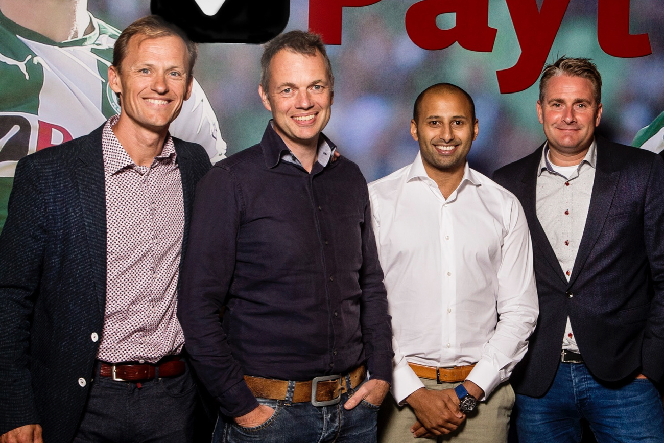 Co-founders and managing board Payt left to right: Sander Kamstra, Jelger Gustafsson, Aziz Al-Harazi, Rob Rustenburg 