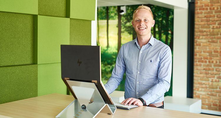 Heine de Bruin behind his computer